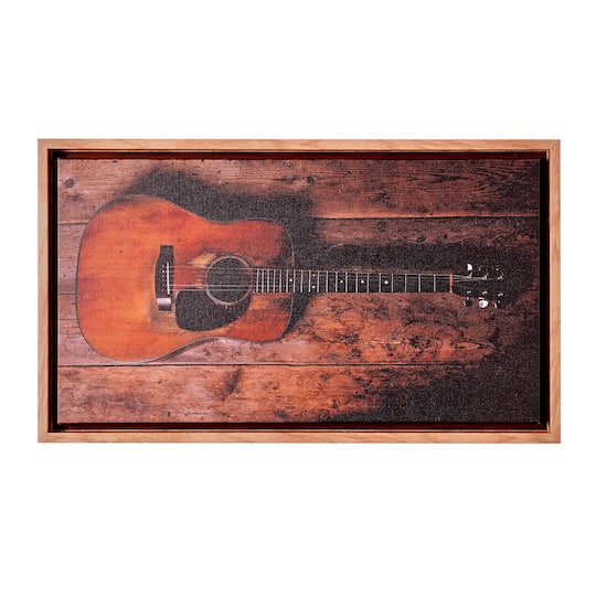 American Art Decor Grand Ole Opry Guitar Canvas with L Frame - 22" x 12"
